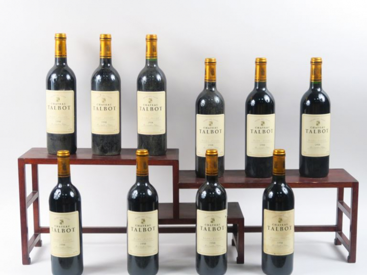 10 BOUTEILLES CHÂTEAU TALBOT GCC JULIEN - 1998 - CBO