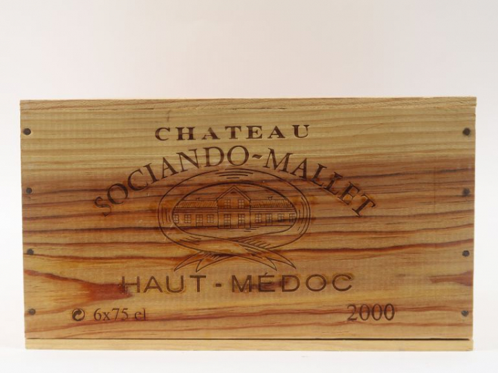 6 BOUTEILLES CHÂTEAU SOCIANDO MALLET HAUT MEDOC - 2000 - CBO