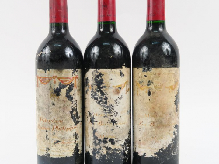 3 BOUTEILLES MISE DE LA BARONNIE - 2 MEDOCS/1 FRONSAC/MILLESIMES ILLIS