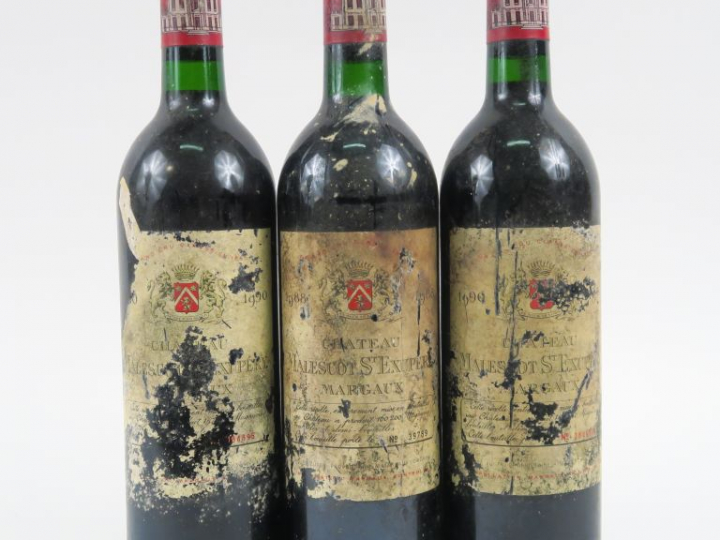 3 BOUTEILLES CHÂTEAU MALESCOT ST EXUPERY GCC MARGAUX - 1 de 1988 EA /2