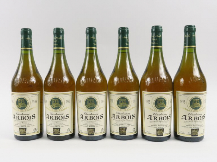 6 BOUTEILLES ARBOIS BLANC 'CHARDONNAY' TISSOT - 1998