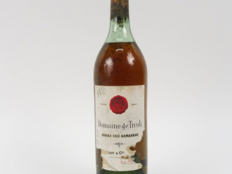 Vente aux enchères   1 BOUTEILLE (1l) ARMAGNAC DE TIVOLI - 1920 - ETIQUETTE MANUSCRITE/EL