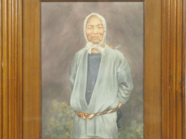 Suite de trois aquarelles sur papier représentant un jeune homme fuman