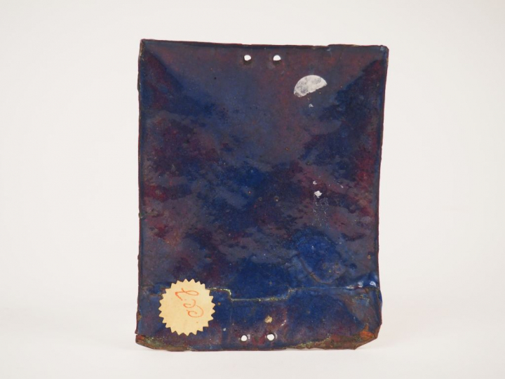 Plaque en émail peint polychrome représentant l’Extase de sainte Thérè