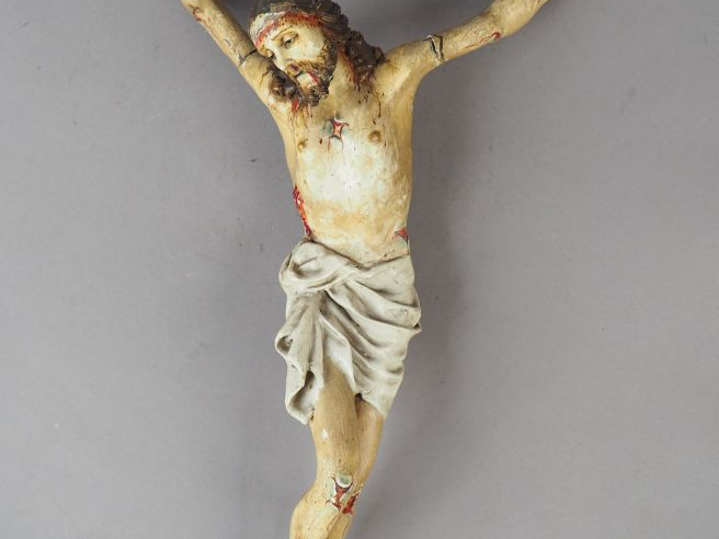 Christ en papier maché et polychromé. Espagne, XVIII- XIXème siècle.  