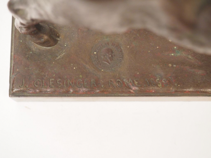 J. CLÉSINGER "Taureau romain" Sujet en bronze à patine brune. Fonte Ba