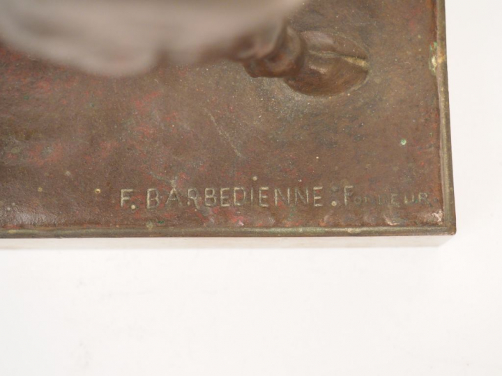J. CLÉSINGER "Taureau romain" Sujet en bronze à patine brune. Fonte Ba