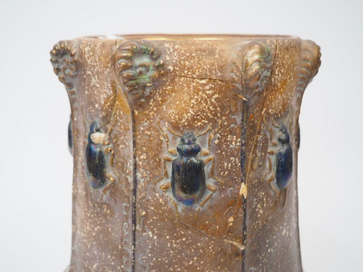 AMPHORA.  Eduard Stelmacher. Grand vase Art déco en céramique, à décor