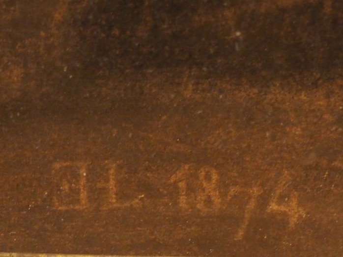 Emile HERISSAY. « Statue dans un parc » Dessin au fusain rehaussé de c