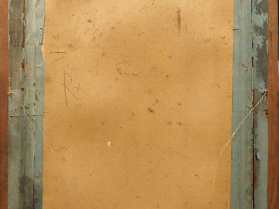 Emile HERISSAY. « Statue dans un parc » Dessin au fusain rehaussé de c