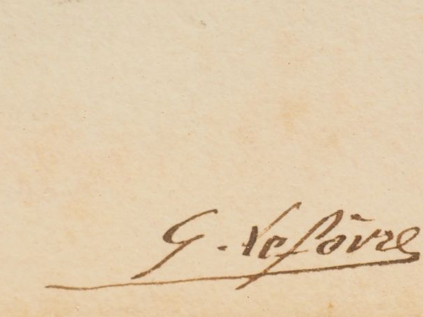 	G. LEFEVRE. « La Grève » Aquarelle.  Signée en bas à droite. Dim. 24 