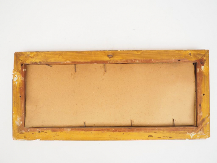 	Alphonse PERIN. « Saint Chamas » Huile sur papier.  14 x 41 cm 						