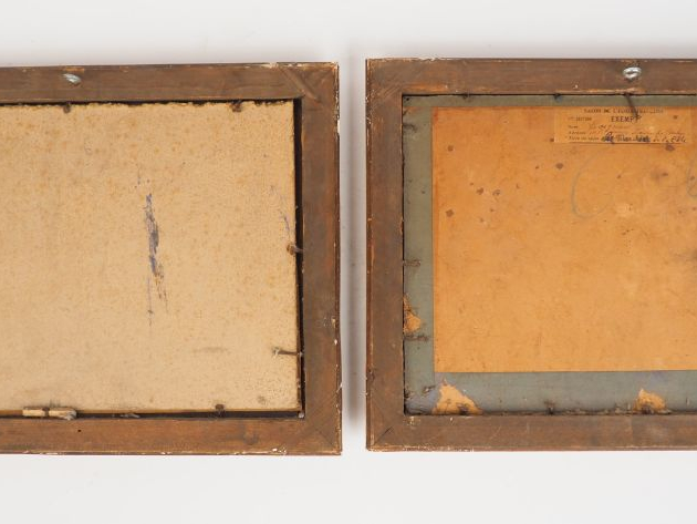 	A. COIGNARD.  « Paysages » Paire d’huiles sur carton. 23 x 33.5 cm