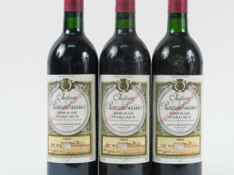 Vente aux enchères 3 BOUTEILLES CHÂTEAU RAUZAN GASSIES GCC MARGAUX - 1990 - 1 BG+