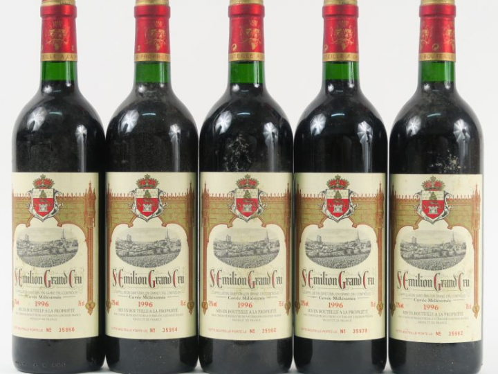 5 BOUTEILLES ST EMILION GC - 1996