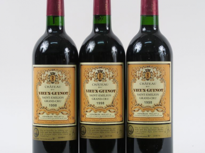 3 BOUTEILLES CHÂTEAU DU VIEUX GUINOT ST EMILION GC - 1998