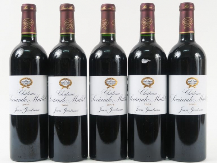 5 BOUTEILLES CHÂTEAU SOCIANDO MALLET HAUT MEDOC - 2004