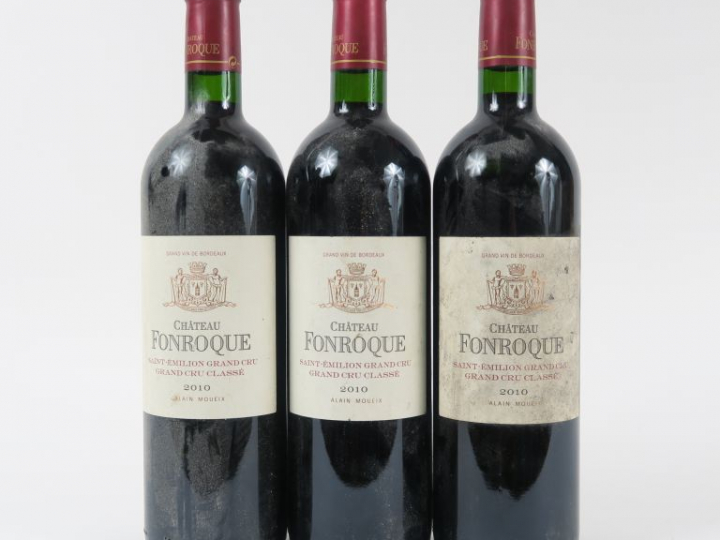 3 BOUTEILLES CHÂTEAU FONROQUE GCC ST EMILION - 2010