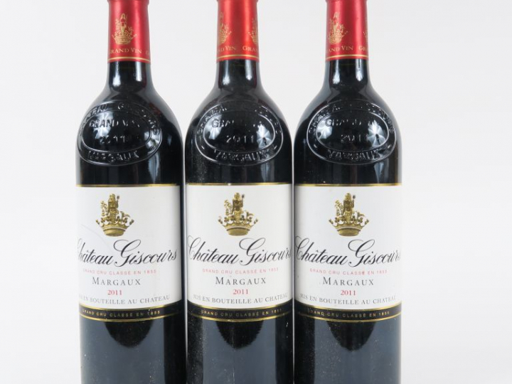 3 BOUTEILLES CHÂTEAU GISCOURS GCC MARGAUX - 2011 