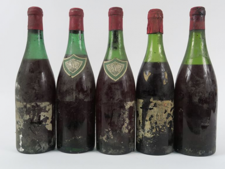 5 BOUTEILLES BOURGOGNE CHEVILLOT - 1 à 5 CM/3 à 6 CM/1 à 7 CM