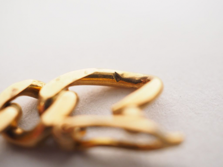 Bracelet en or jaune, maille gourmette. Poids. 11,34 g
