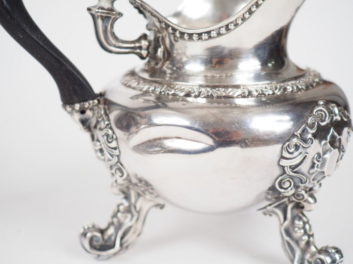 Service à thé deux pièces Napoléon III en argent, poinçon Minerve, mod