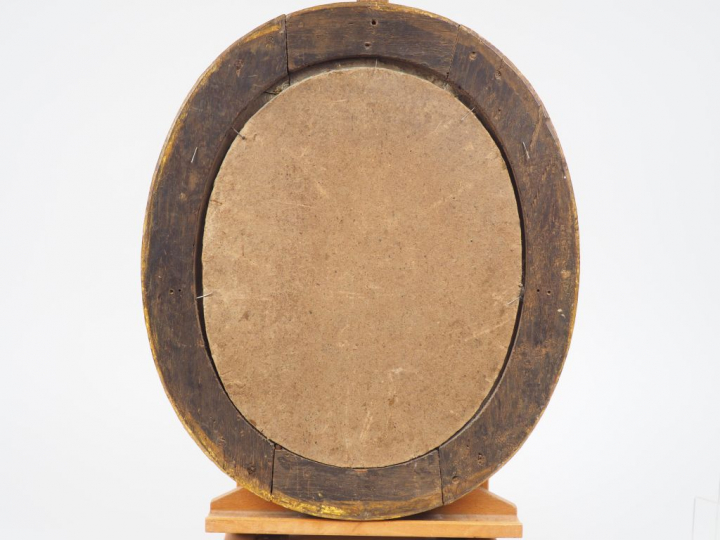 Ecole françasie. 'Portrait d’enfant'. Huile sur toile, marouflée sur c