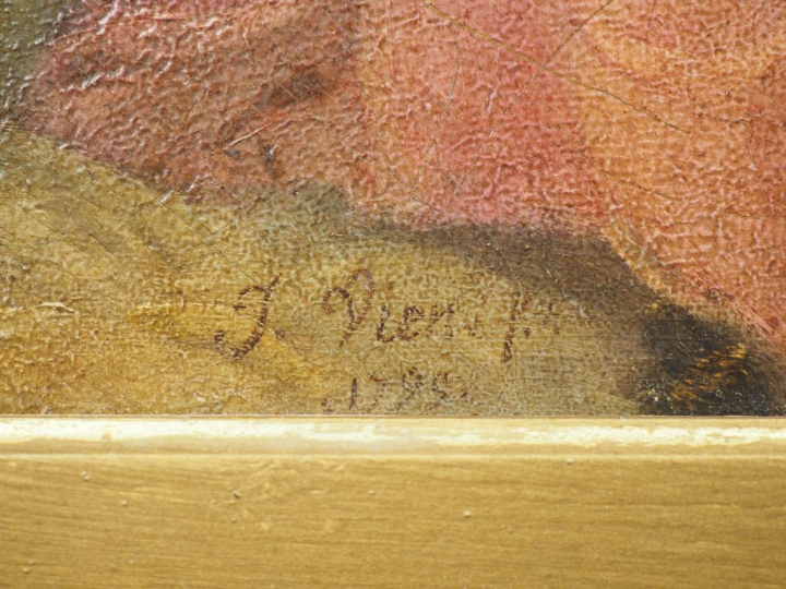 Ecole française début XIXème. 'Portrait de jeune femme à l'antique'. H