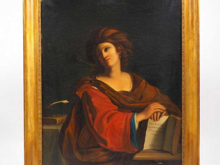 Ecole française XIXème. 'La Sybille'. Huile sur toile. Dim. : 118 x 94