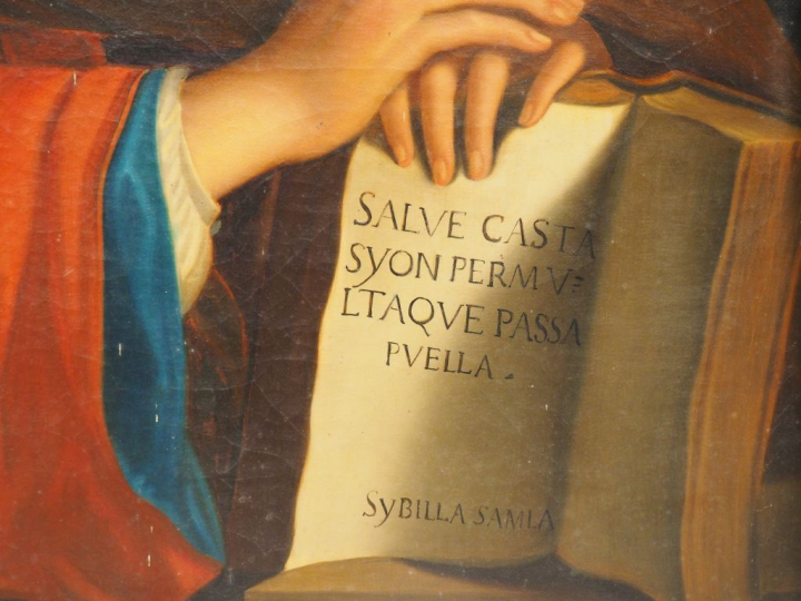 Ecole française XIXème. 'La Sybille'. Huile sur toile. Dim. : 118 x 94