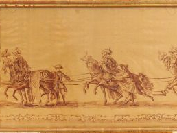 Ecole française XIXème. "Char de Bacchus pour le mariage du dauphin en