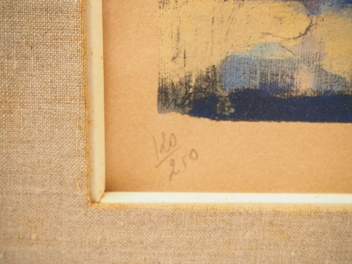 François DESNOYER. 'Le port de Sète'. Lithographie en couleurs, signée