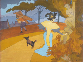 Vente aux enchères Georges de FEURE. 'Le billet' et 'La promenade en barque'. Huiles sur 