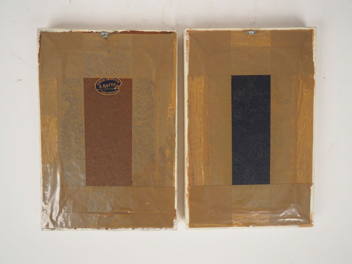 Achille LAUGE. 'Petit bouquet de roses en paire'. Paire de panneaux, v