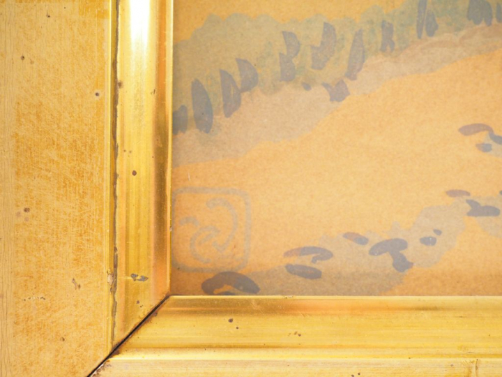 Henri RIVIERE.  "Paysanne en bord de rivière en bretagne". Lithographi