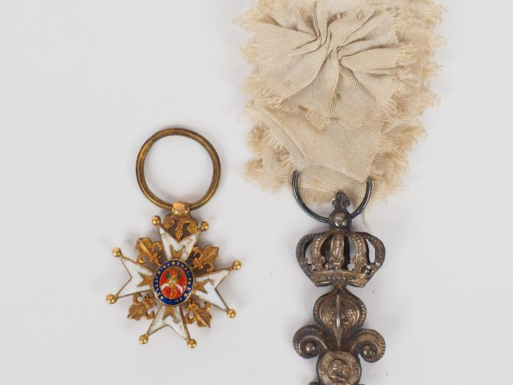 Décoration du lys en argent, couronne mobile de 35mm de haut, fleur de