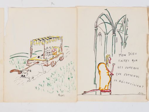 WOLINSKI- REISER - SOULAS  Ensemble de dessins originaux.