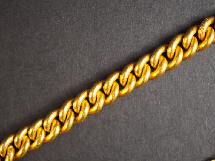 Bracelet articulé en or jaune, maille gourmette. Poids. 45,69 g (fermo