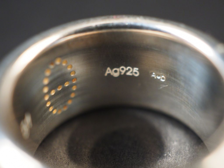 HERMES.  Bague en argent, modèle "Eclipse". TDD. 51 Signée.  Poids. 12