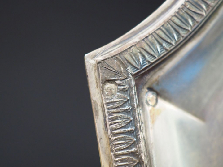 Service à liqueur de style Louis XVI en argent, poinçon Minerve, à déc