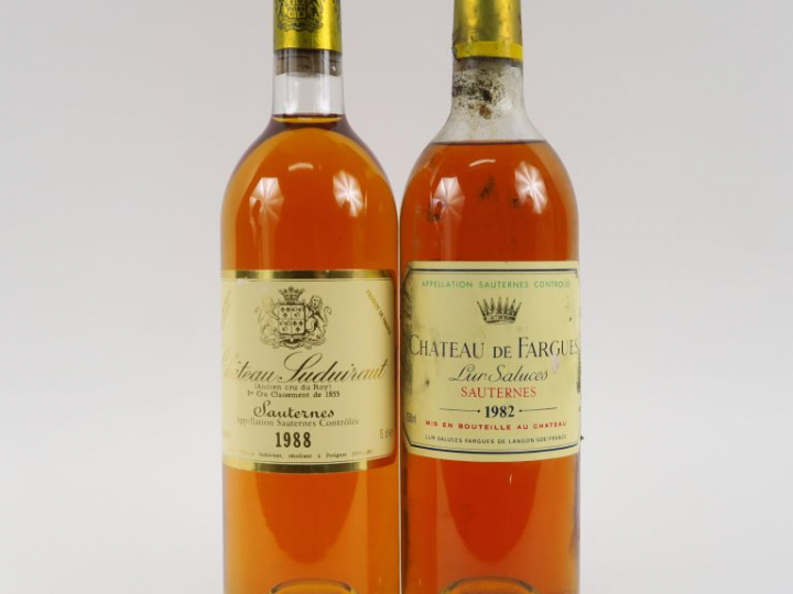 2 BOUTEILLES : 1 CHÂTEAU SUDUIRAUT 1er CC 1988 - 1 CHÂTEAU DE FARGUES 