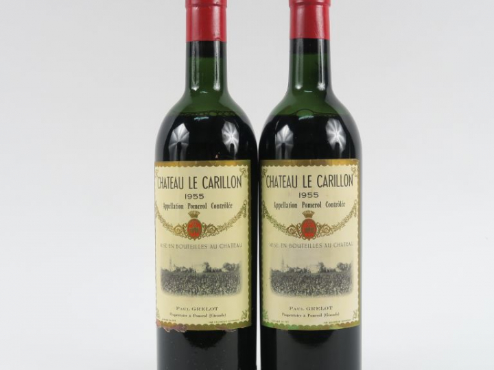 2 BOUTEILLES CHÂTEAU LE CARILLON POMEROL - 1955 - MEP