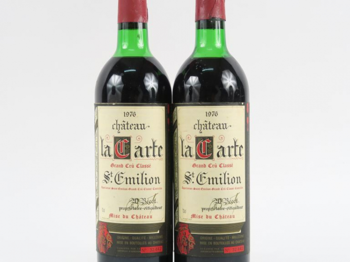 2 BOUTEILLES CHÂTEAU LA CARTE GCC ST EMILION - 1976 - HEP