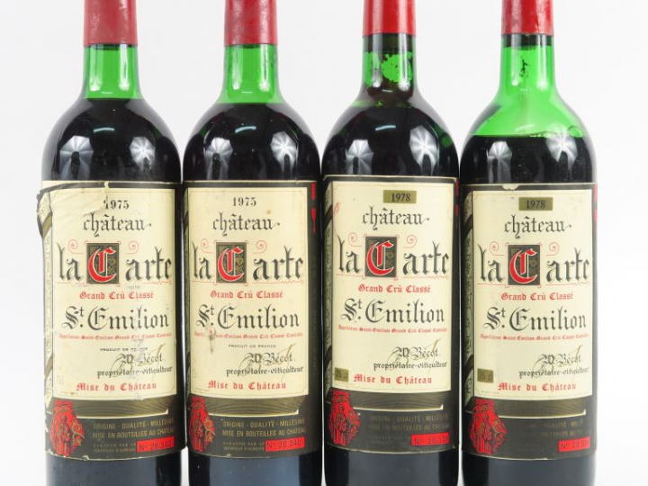 4 BOUTEILLES CHÂTEAU LA CARTE GCC ST EMILION - 2 de 1978 1 HEP-1 BEP/2
