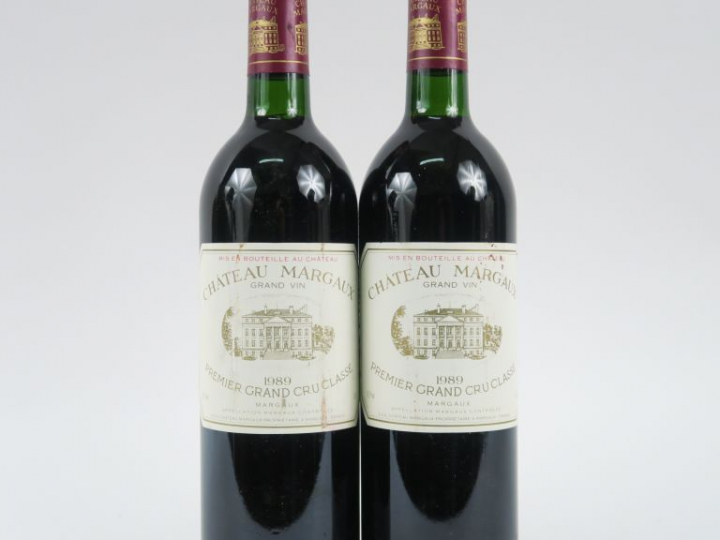 2 BOUTEILLES CHÂTEAU MARGAUX 1er GCC MARGAUX - 1989 - BG