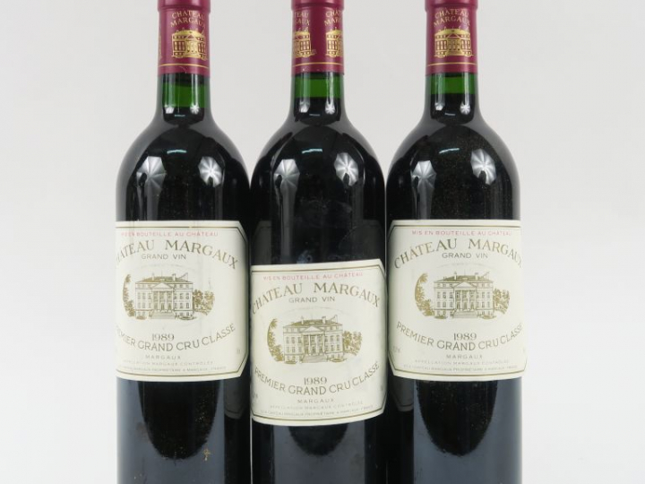 3 BOUTEILLES CHÂTEAU MARGAUX 1er GCC MARGAUX - 1989 - BG