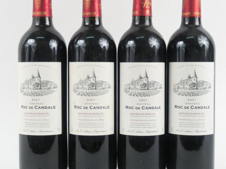 4 BOUTEILLES CHÂTEAU ROC DE CANDALE GC ST EMILION - 2007