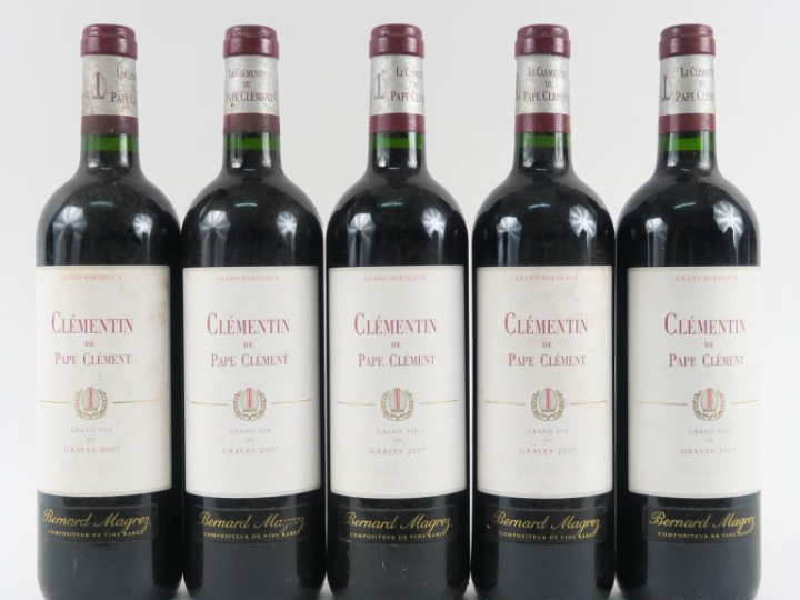 5 BOUTEILLES CLÉMENTIN DE PAPE CLÉMENT GRAVES - 2007