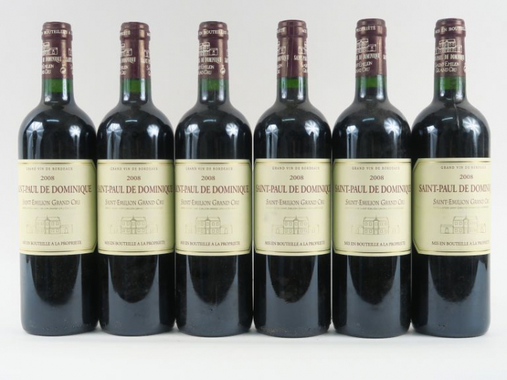 6 BOUTEILLES SAINT PAUL DE DOMINIQUE GC ST EMILION - 2008