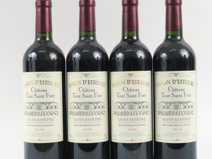 4 BOUTEILLES CHÂTEAU TOUR SAINT FORT 'BARON D'ESTOURS' SAINT ESTEPHE -